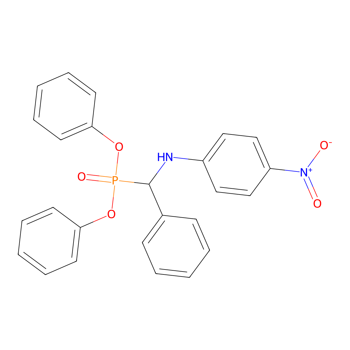 N-[diphenoxyphosphoryl(phenyl)methyl]-4-nitro-aniline molecular structure, CAS 19348-89-1