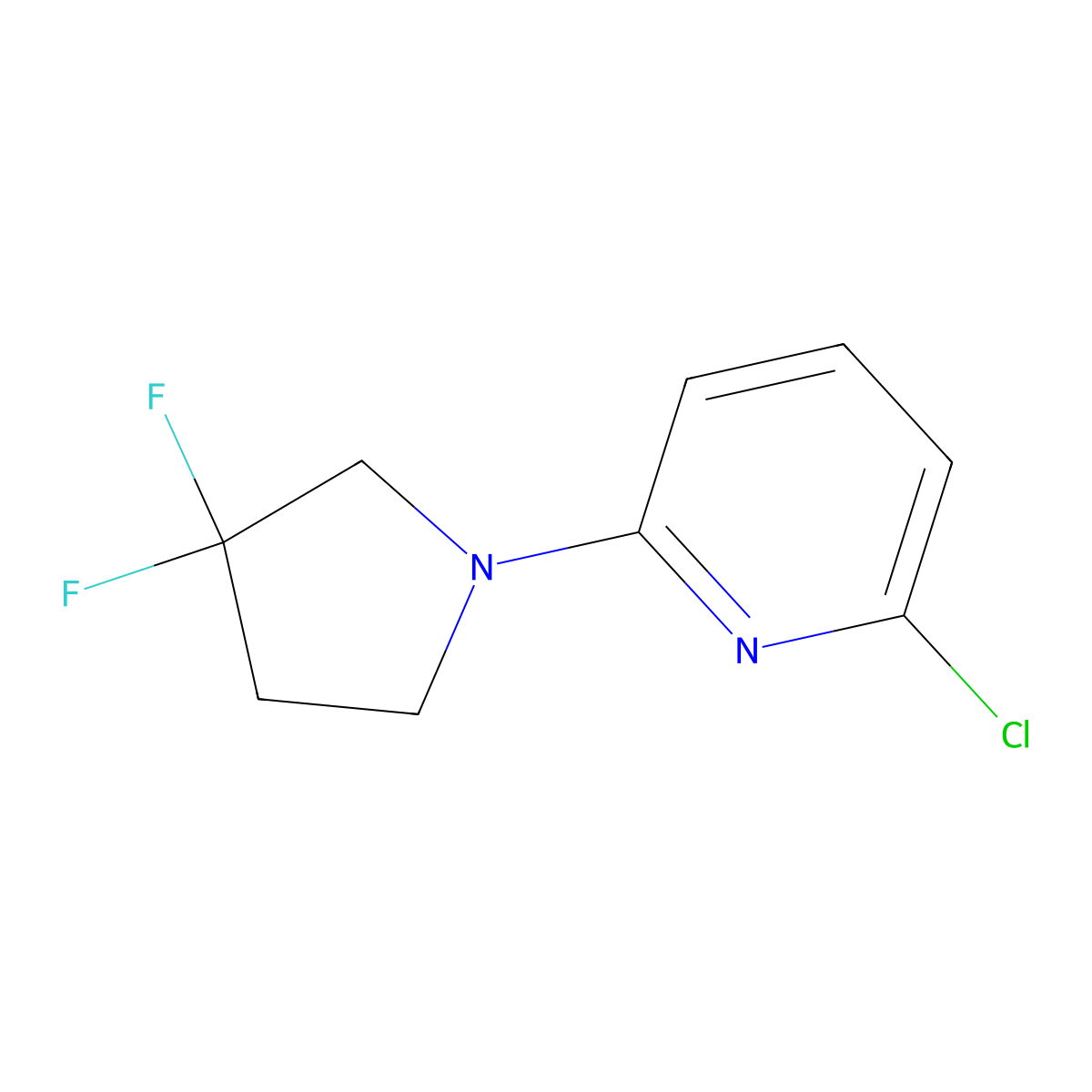 2-Chloro-6-(3,3-difluoropyrrolidin-1-yl)pyridine molecular structure, CAS 1934800-24-4