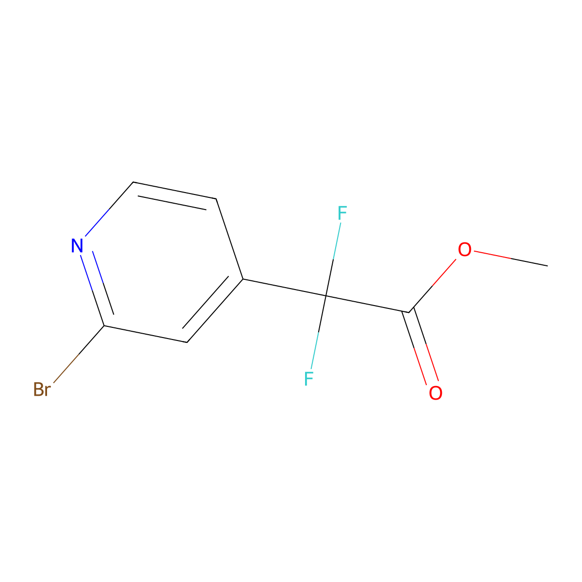 Methyl 2-(2-bromopyridin-4-yl)-2,2-difluoroacetate molecular structure, CAS 1934802-49-9