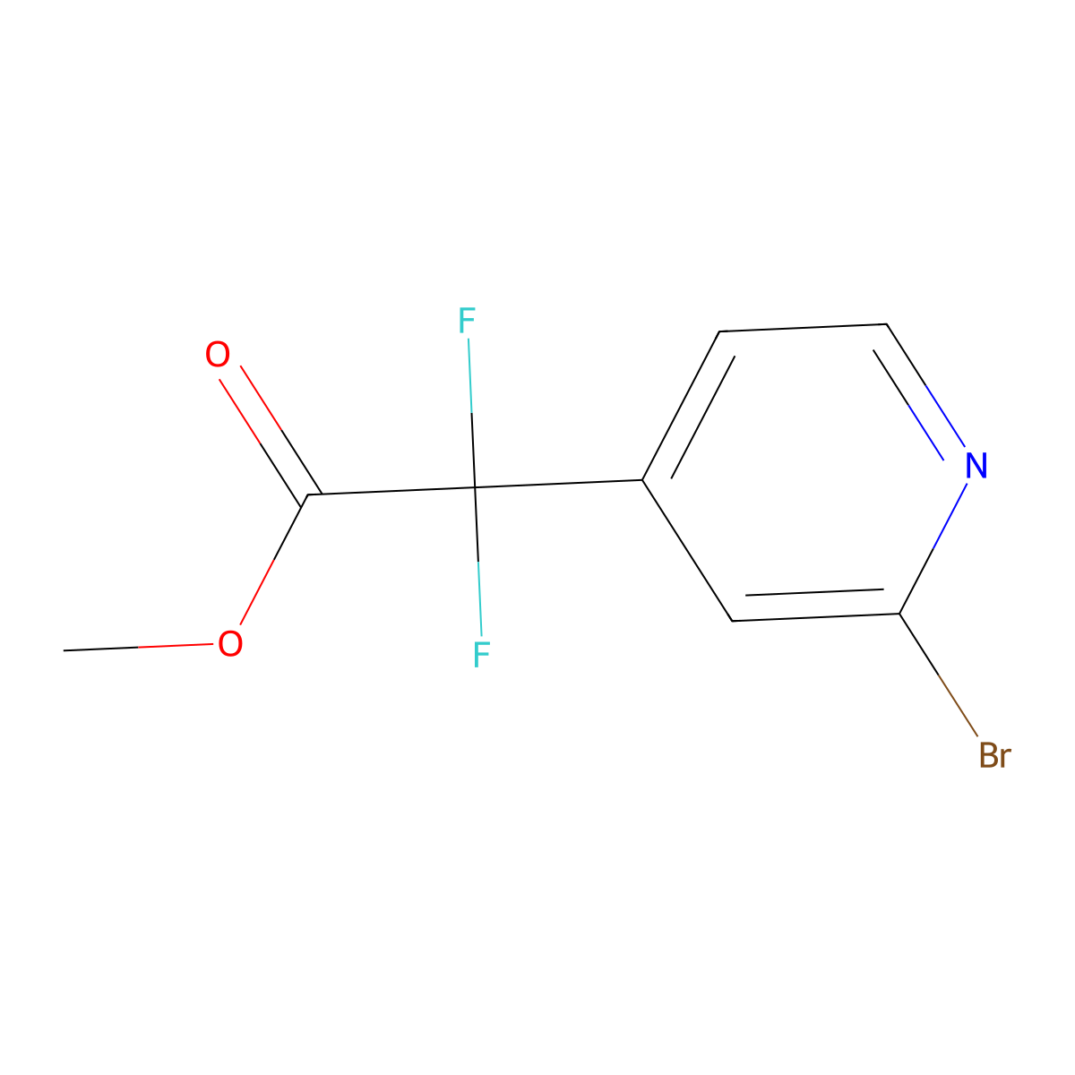 Methyl 2-(2-bromopyridin-4-yl)-2,2-difluoroacetate molecular structure, CAS 1934802-49-9