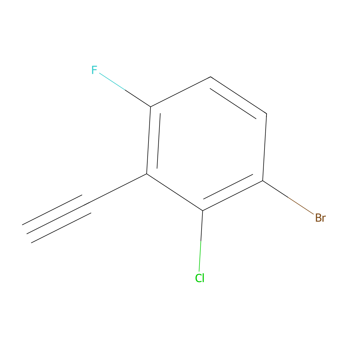 3-Bromo-2-chloro-6-fluorophenylacetylene molecular structure, CAS 1934803-03-8