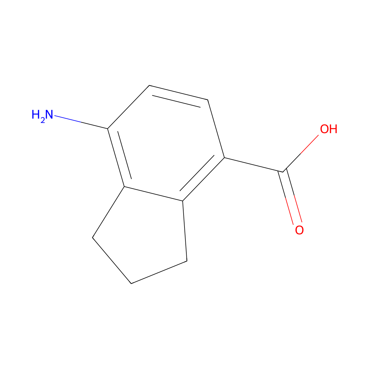 7-amino-2,3-dihydro-1H-indene-4-carboxylic acid molecular structure, CAS 1934808-00-0