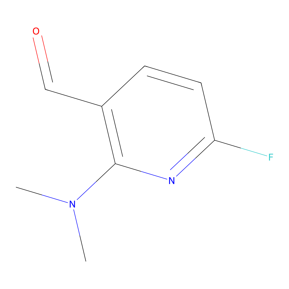 3-Pyridinecarboxaldehyde, 2-(dimethylamino)-6-fluoro- molecular structure, CAS 193481-62-8