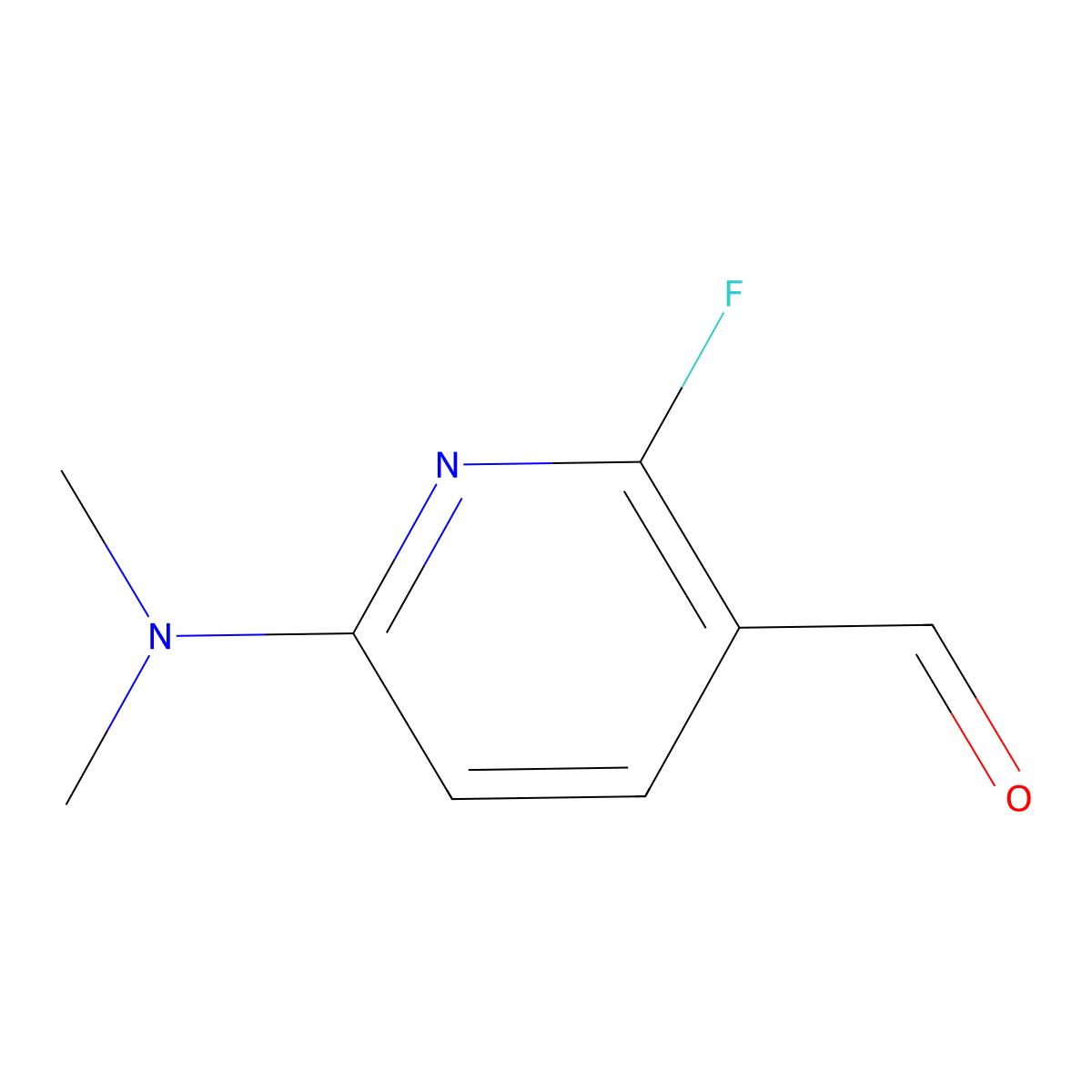 3-Pyridinecarboxaldehyde, 6-(dimethylamino)-2-fluoro- molecular structure, CAS 193481-63-9