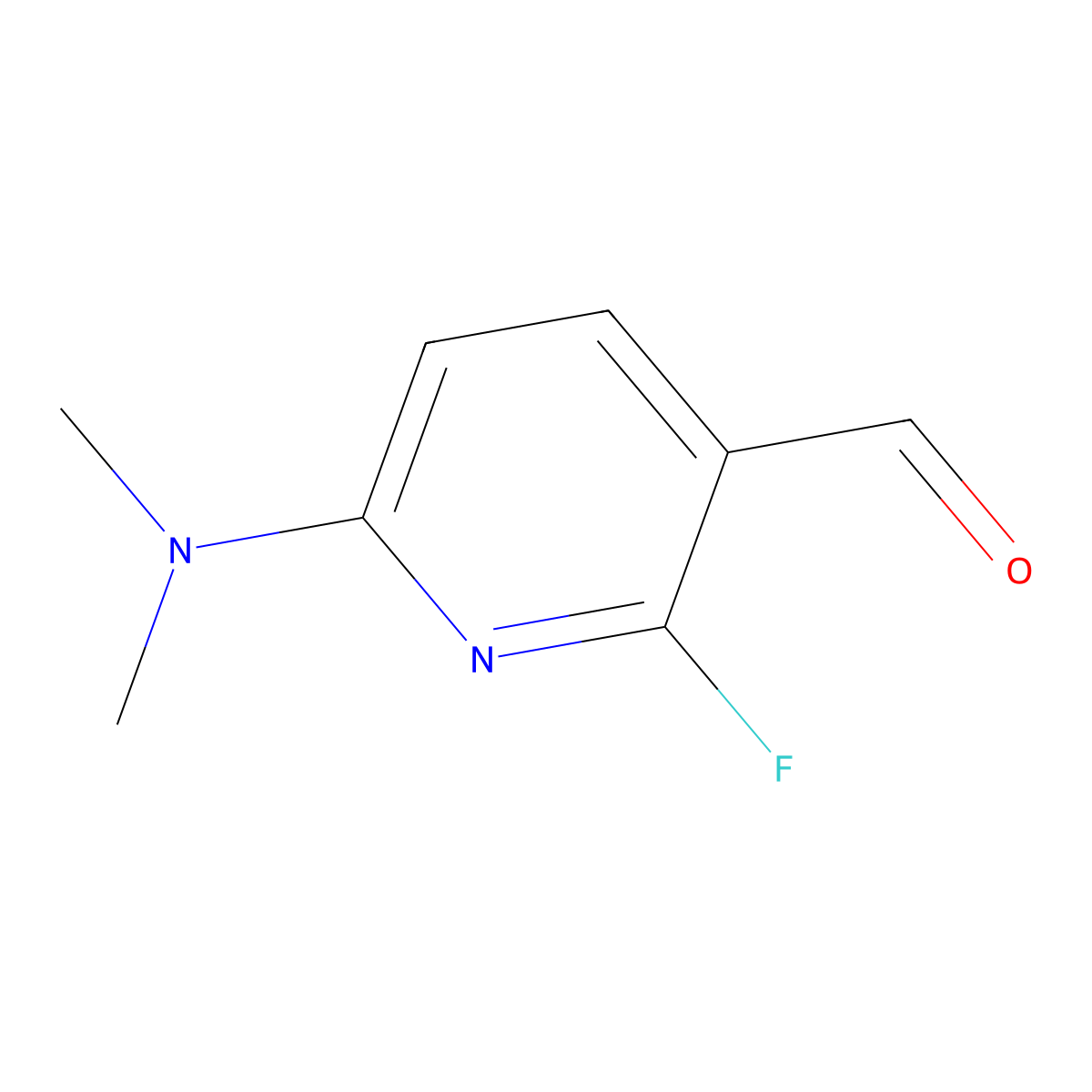 3-Pyridinecarboxaldehyde, 6-(dimethylamino)-2-fluoro- molecular structure, CAS 193481-63-9
