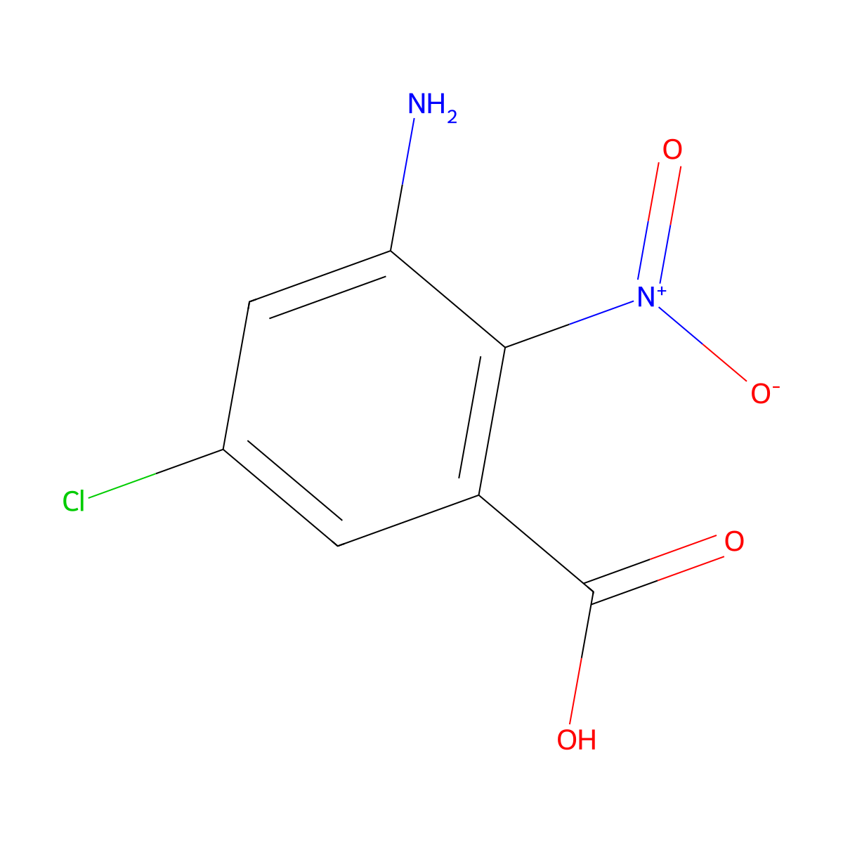 3-Amino-5-chloro-2-nitrobenzoic acid molecular structure, CAS 193481-78-6