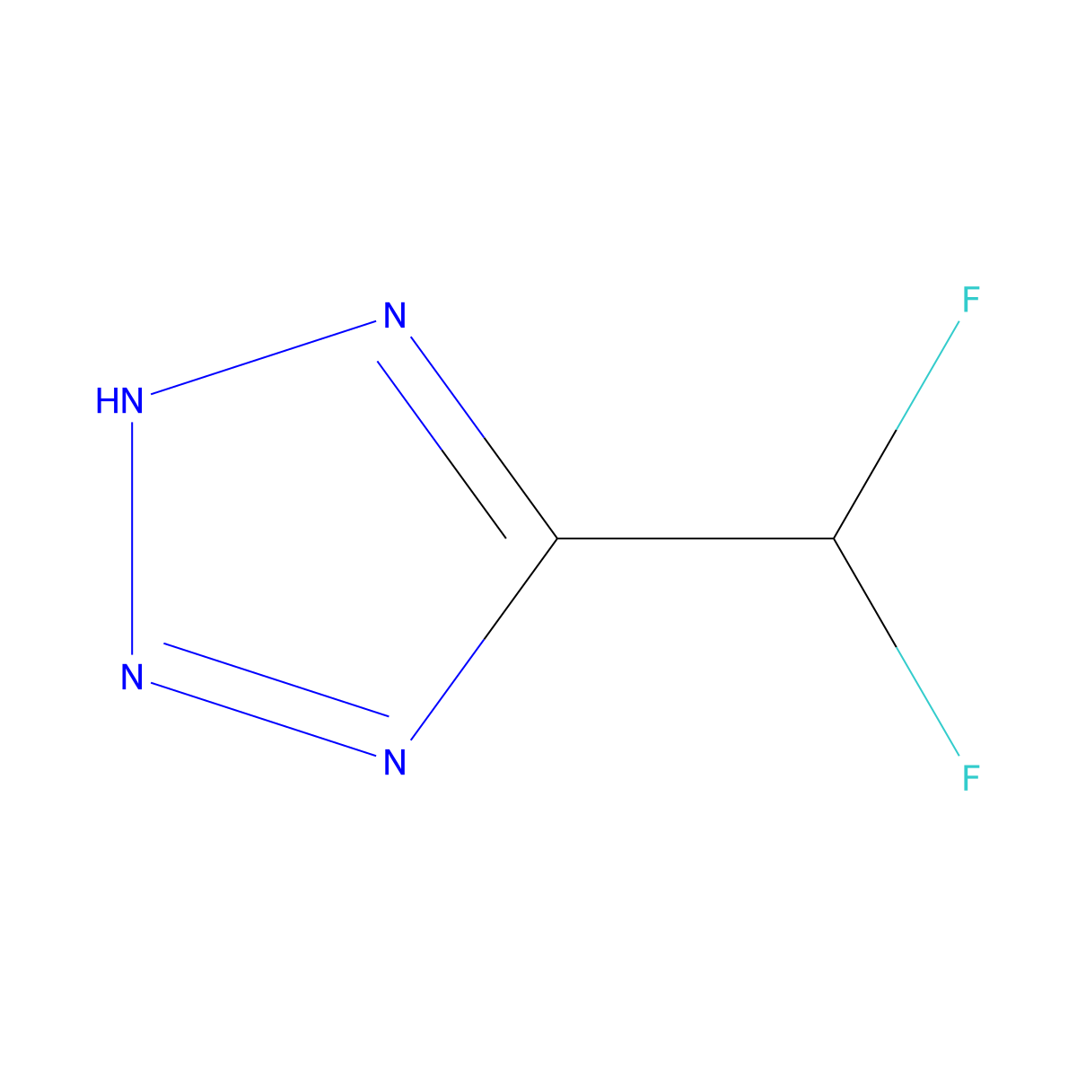 5-(difluoromethyl)-2H-1,2,3,4-tetrazole molecular structure, CAS 1934814-84-2