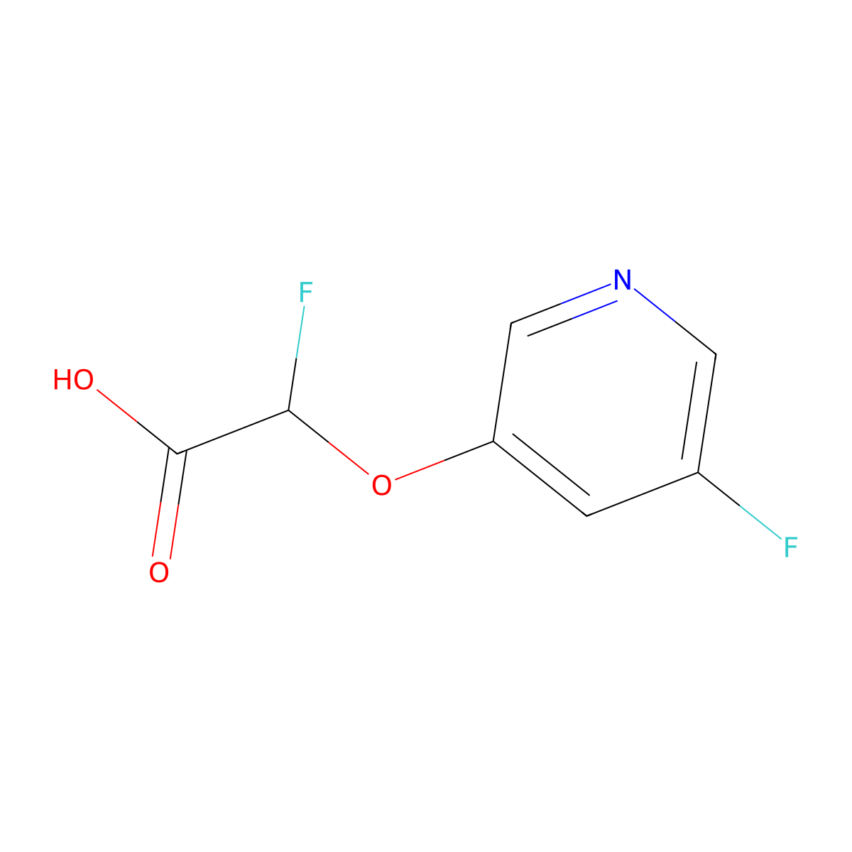 2-Fluoro-2-[(5-fluoropyridin-3-yl)oxy]acetic acid molecular structure, CAS 1934815-45-8