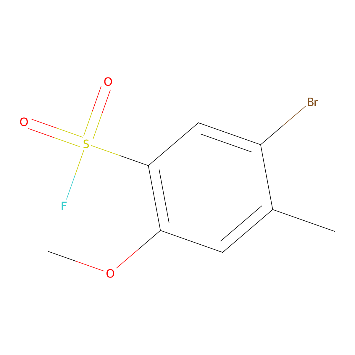 5-Bromo-2-methoxy-4-methylbenzene-1-sulfonyl fluoride molecular structure, CAS 1934817-28-3