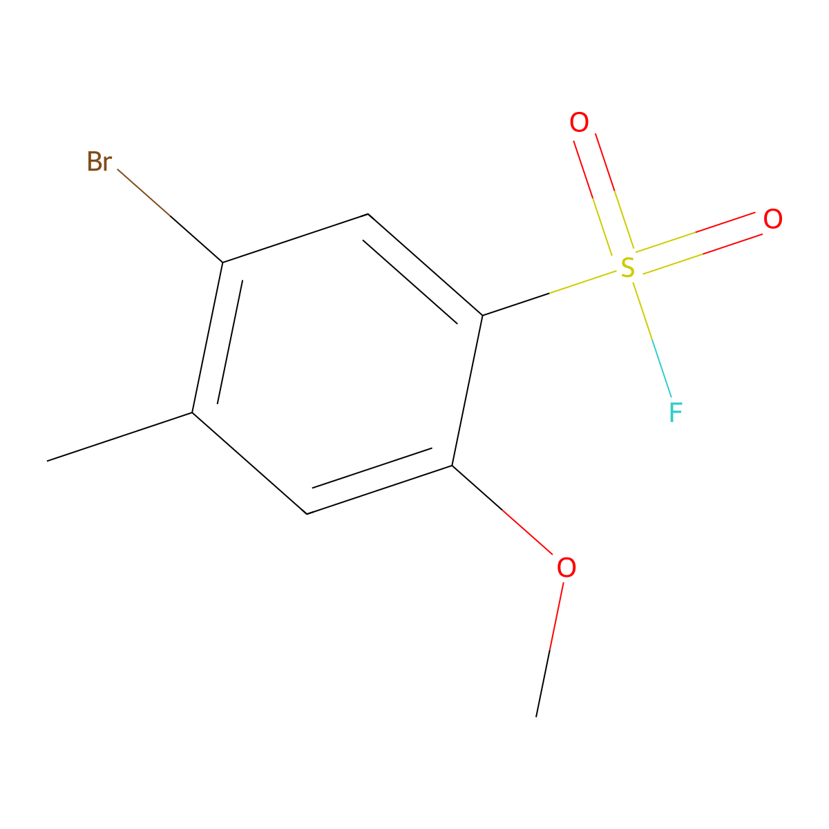 5-Bromo-2-methoxy-4-methylbenzene-1-sulfonyl fluoride molecular structure, CAS 1934817-28-3
