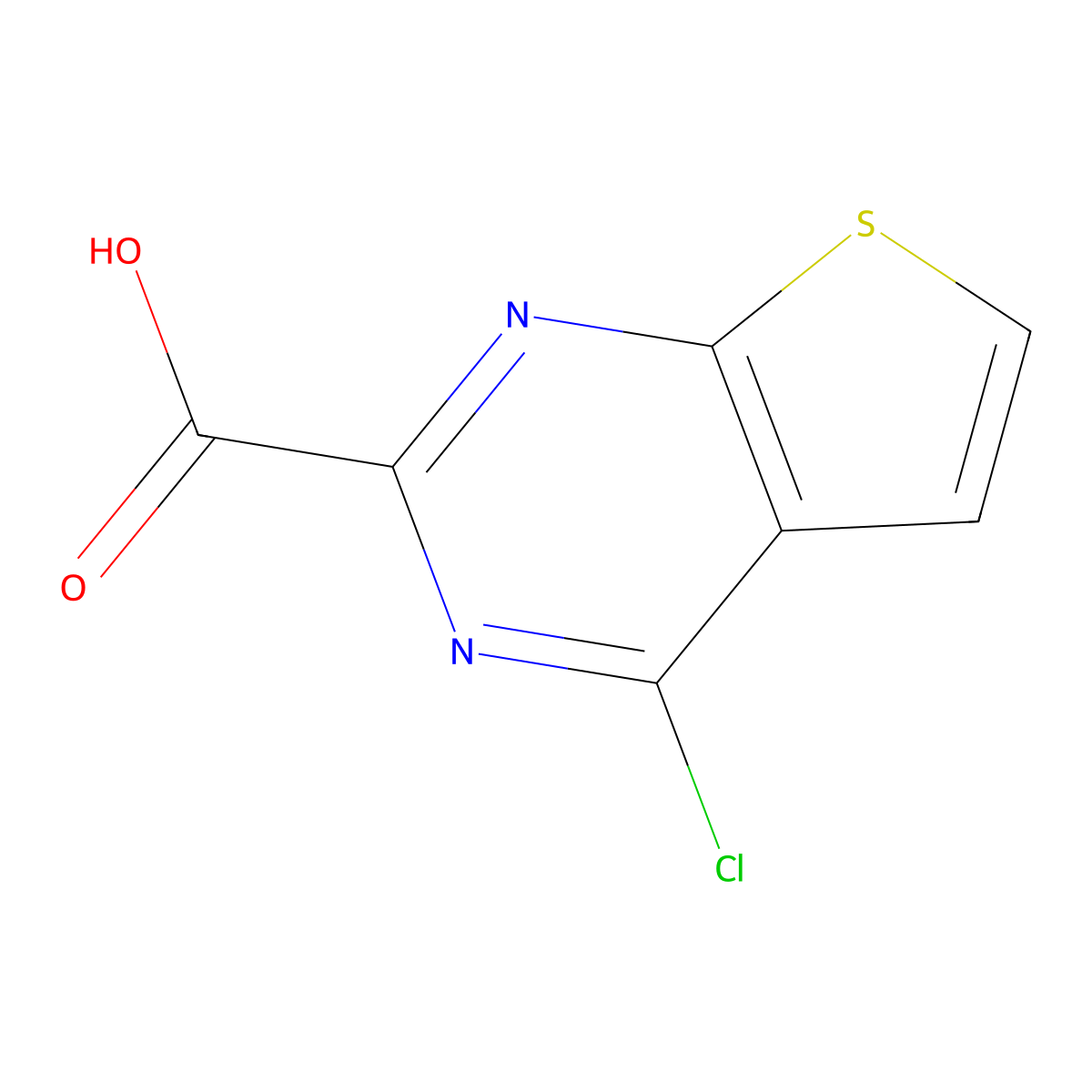 4-Chlorothieno[2,3-d]pyrimidine-2-carboxylic acid molecular structure, CAS 1934817-82-9