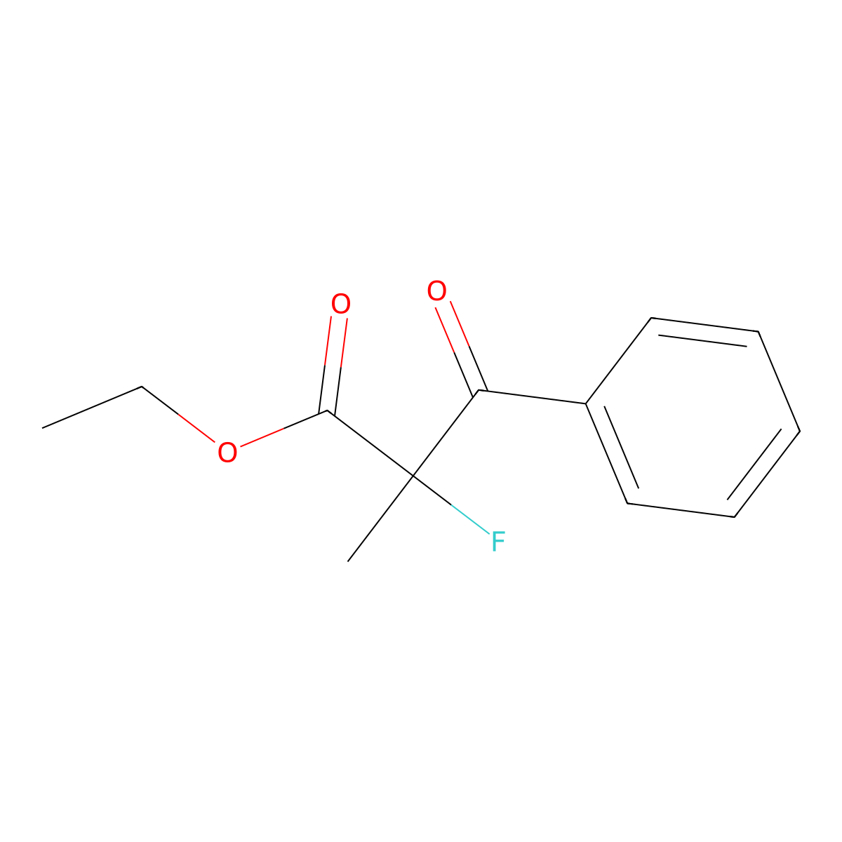 Ethyl 2-fluoro-2-methyl-3-oxo-3-phenylpropanoate molecular structure, CAS 193482-31-4