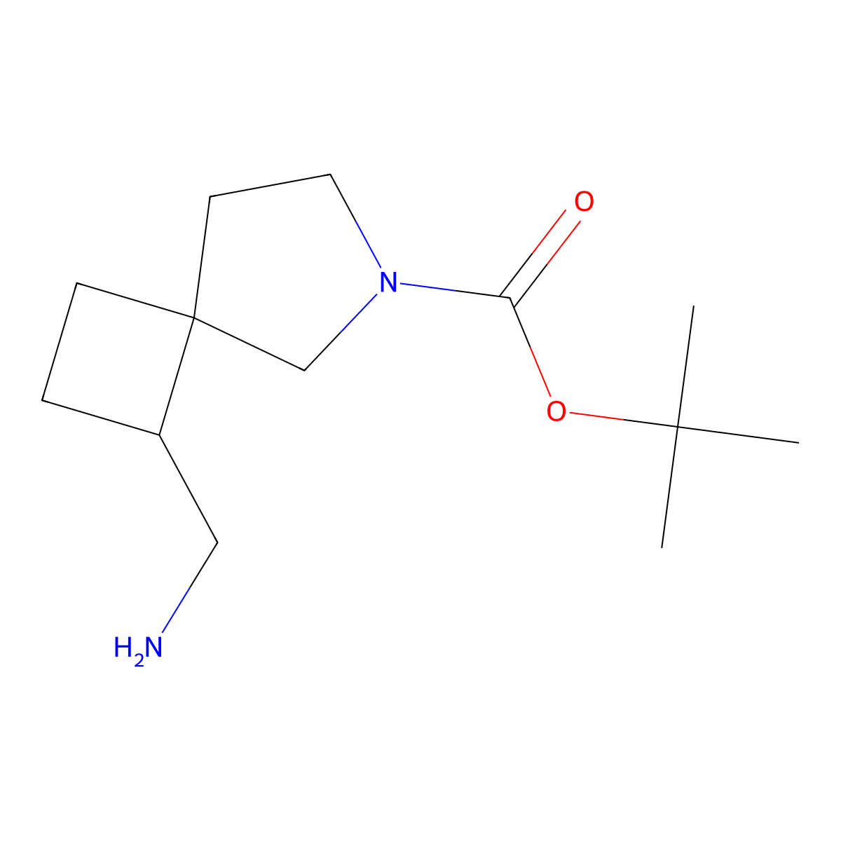 Tert-butyl 1-(aminomethyl)-6-azaspiro[3.4]octane-6-carboxylate molecular structure, CAS 1934820-03-7