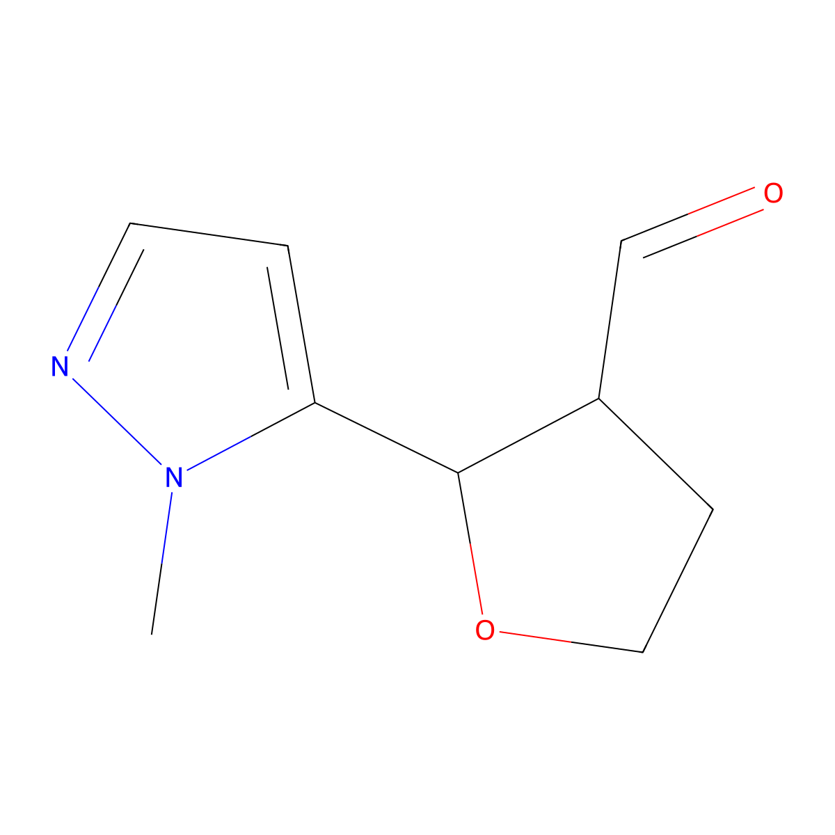 2-(1-Methyl-1H-pyrazol-5-yl)oxolane-3-carbaldehyde molecular structure, CAS 1934822-48-6