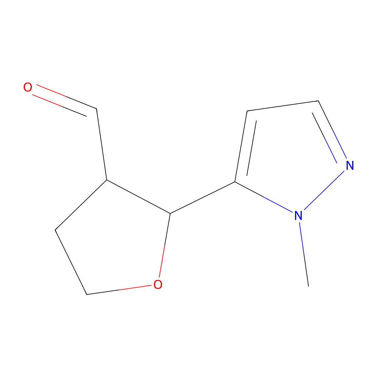 2-(1-Methyl-1H-pyrazol-5-yl)oxolane-3-carbaldehyde molecular structure, CAS 1934822-48-6