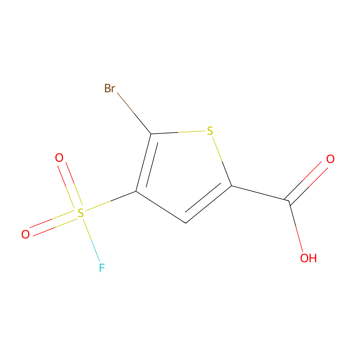 5-Bromo-4-(fluorosulfonyl)thiophene-2-carboxylic acid molecular structure, CAS 1934823-87-6