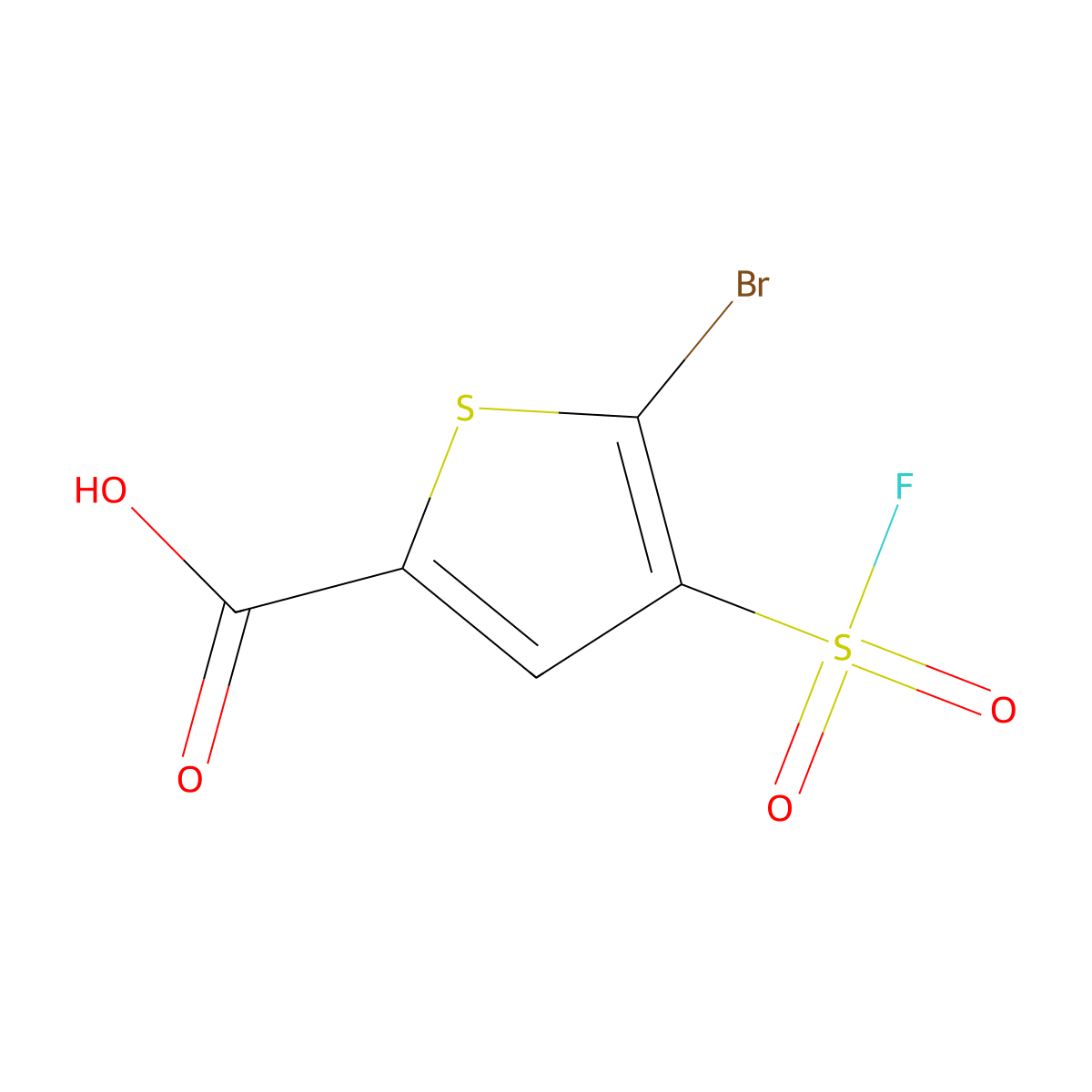 5-Bromo-4-(fluorosulfonyl)thiophene-2-carboxylic acid molecular structure, CAS 1934823-87-6