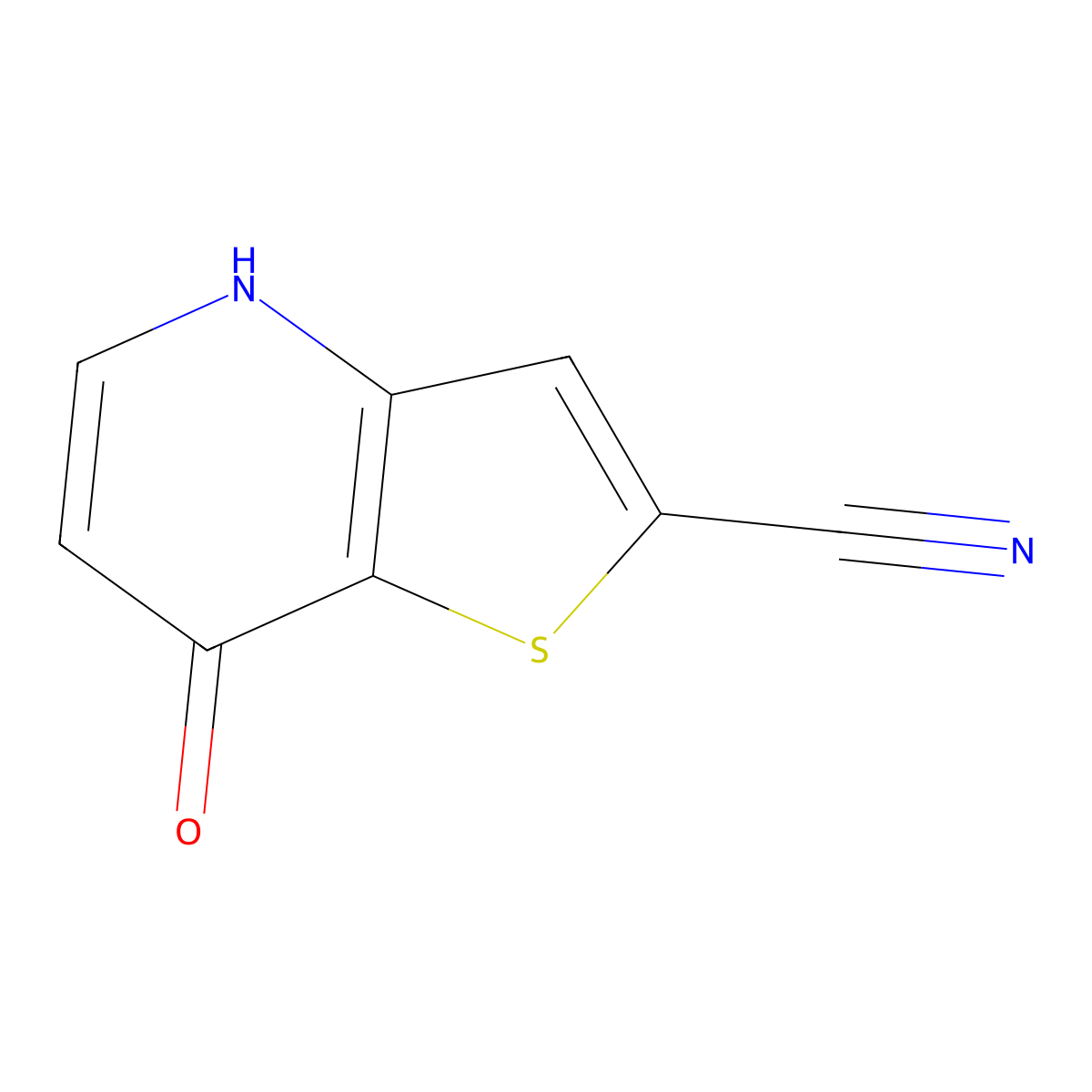 7-Hydroxythieno[3,2-b]pyridine-2-carbonitrile molecular structure, CAS 1934828-76-8