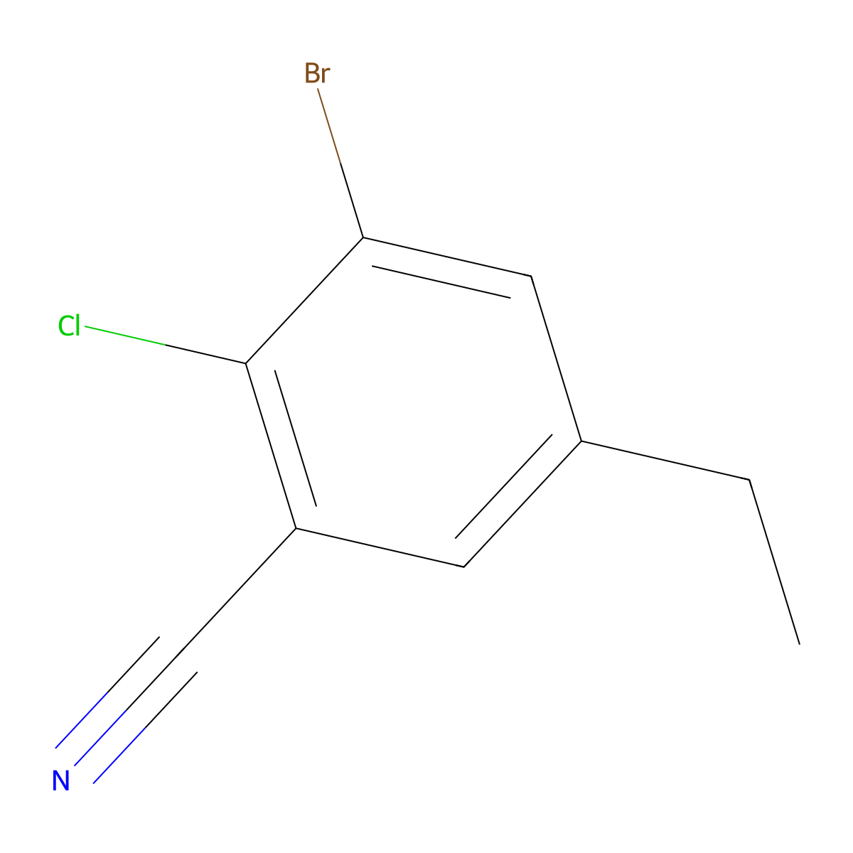 3-Bromo-2-chloro-5-ethylbenzonitrile molecular structure, CAS 1934829-64-7