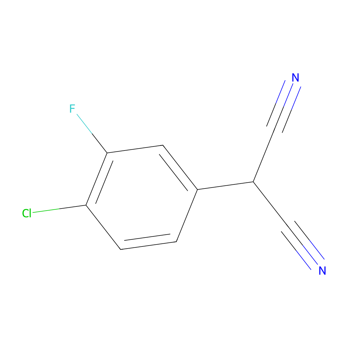 2-(4-Chloro-3-fluorophenyl)malononitrile molecular structure, CAS 1934830-95-1