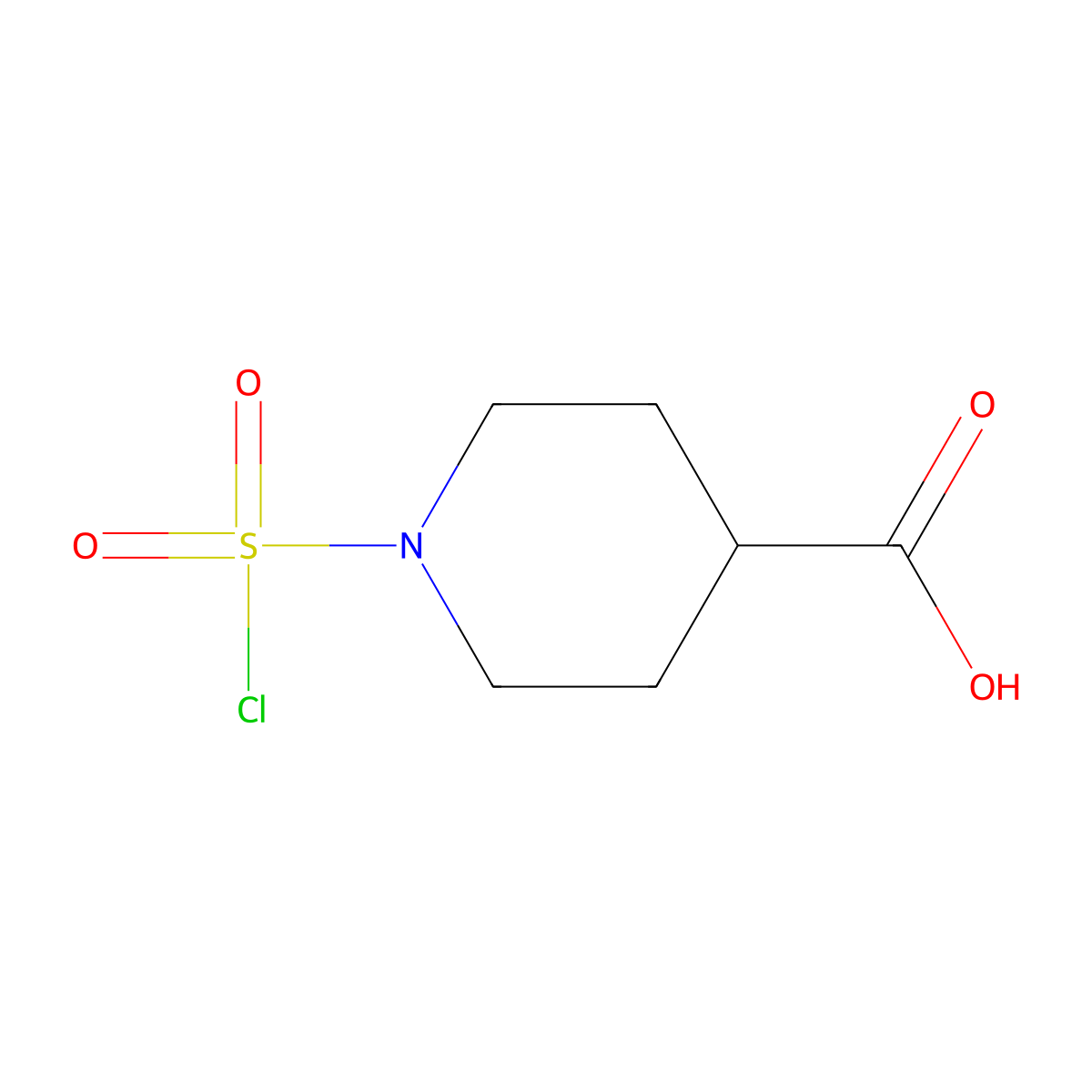1-(Chlorosulfonyl)piperidine-4-carboxylic acid molecular structure, CAS 1934833-91-6