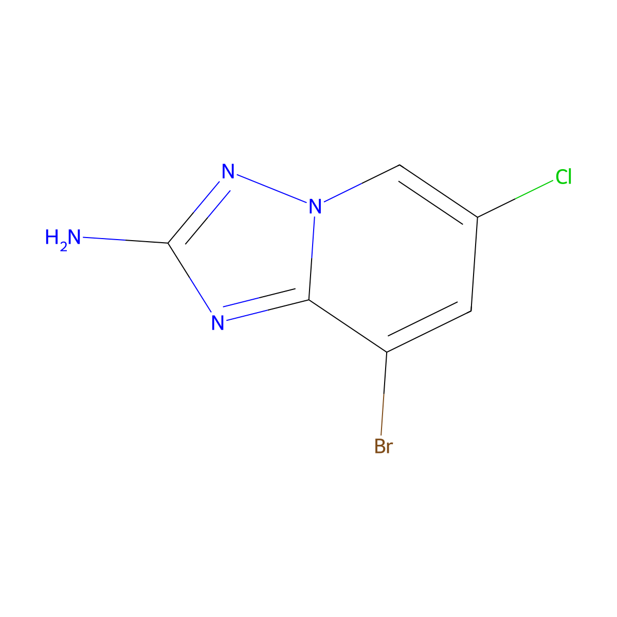8-Bromo-6-chloro-[1,2,4]triazolo[1,5-a]pyridin-2-ylamine molecular structure, CAS 1934834-85-1
