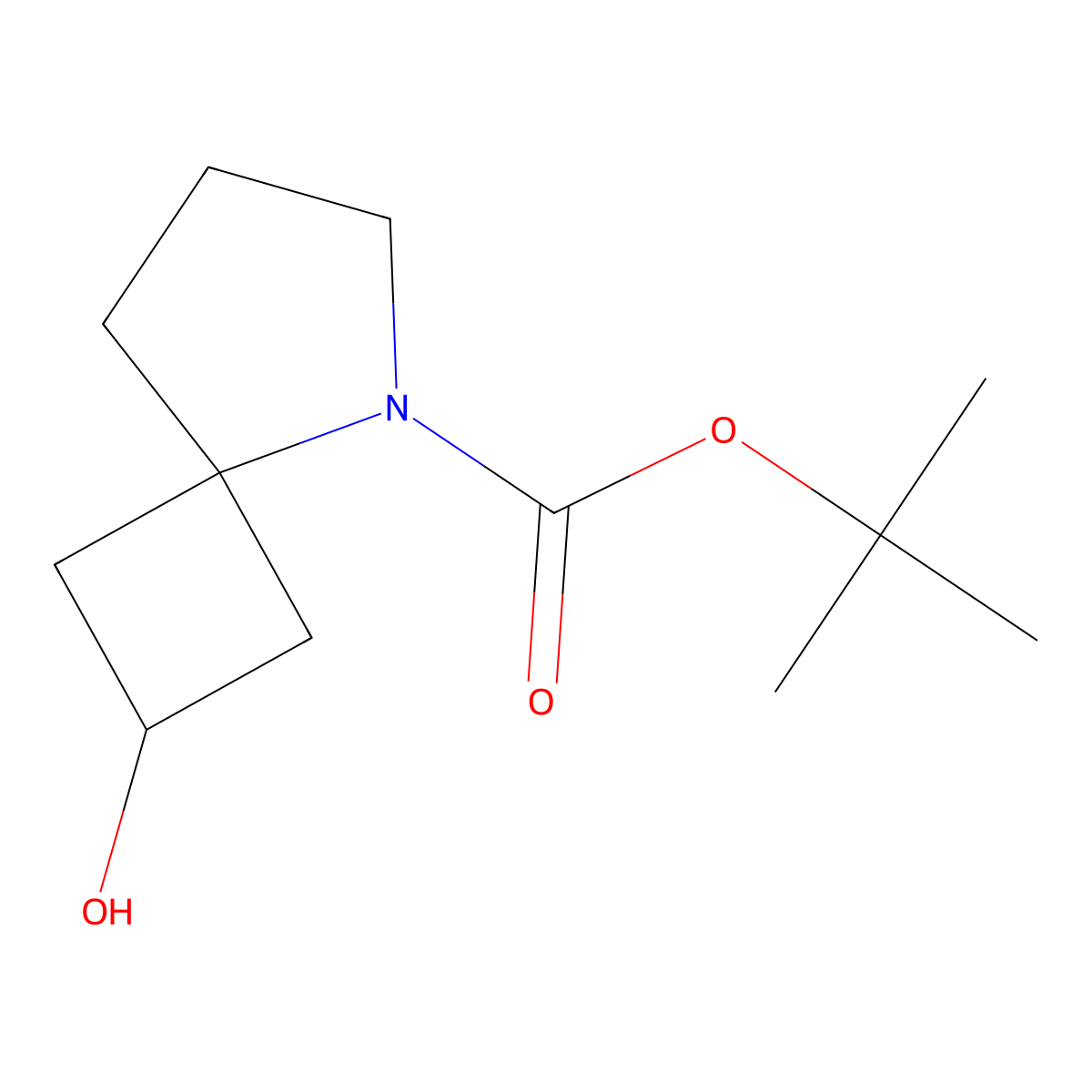 Tert-butyl 2-hydroxy-5-azaspiro[3.4]octane-5-carboxylate molecular structure, CAS 1934835-43-4