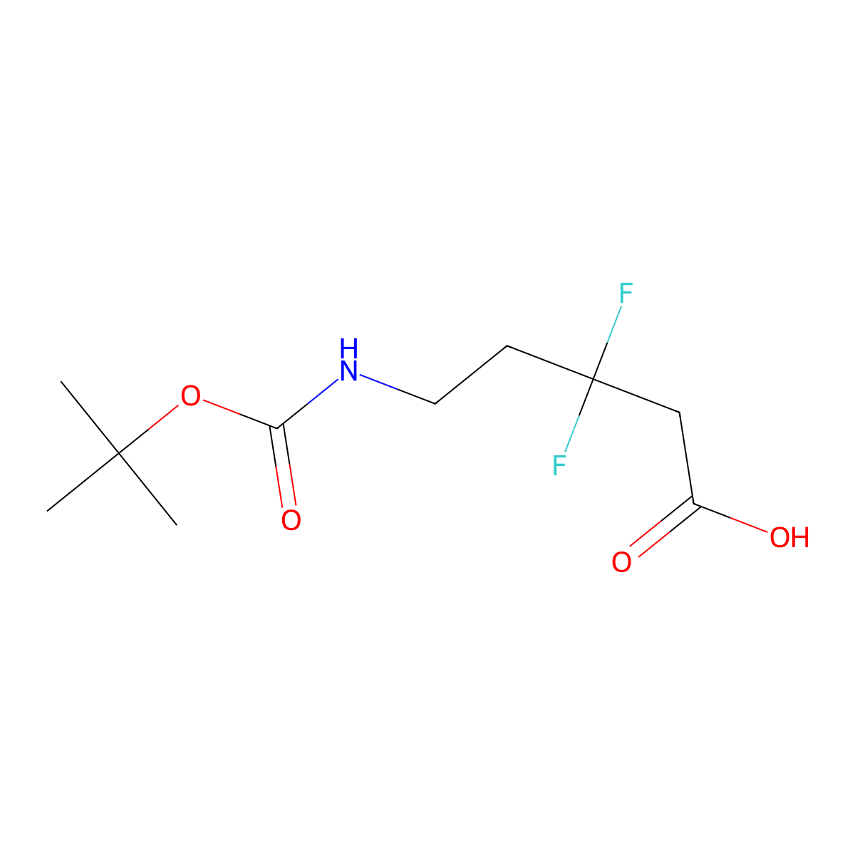 5-{[(Tert-butoxy)carbonyl]amino}-3,3-difluoropentanoic acid molecular structure, CAS 1934838-90-0