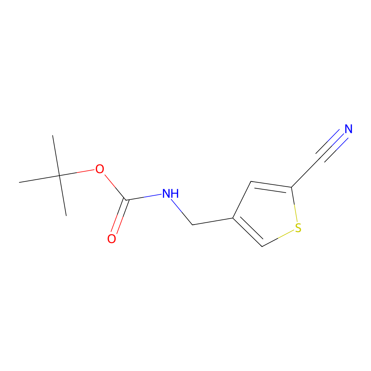 Tert-butyl ((5-cyanothiophen-3-yl)methyl)carbamate molecular structure, CAS 1934843-03-4
