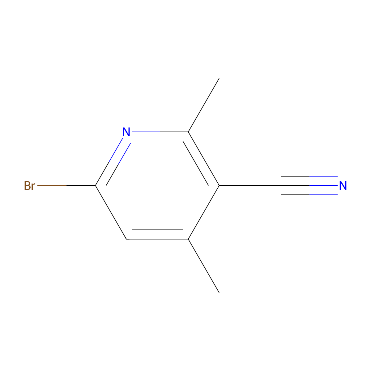 6-Bromo-2,4-dimethylpyridine-3-carbonitrile molecular structure, CAS 1934848-14-2