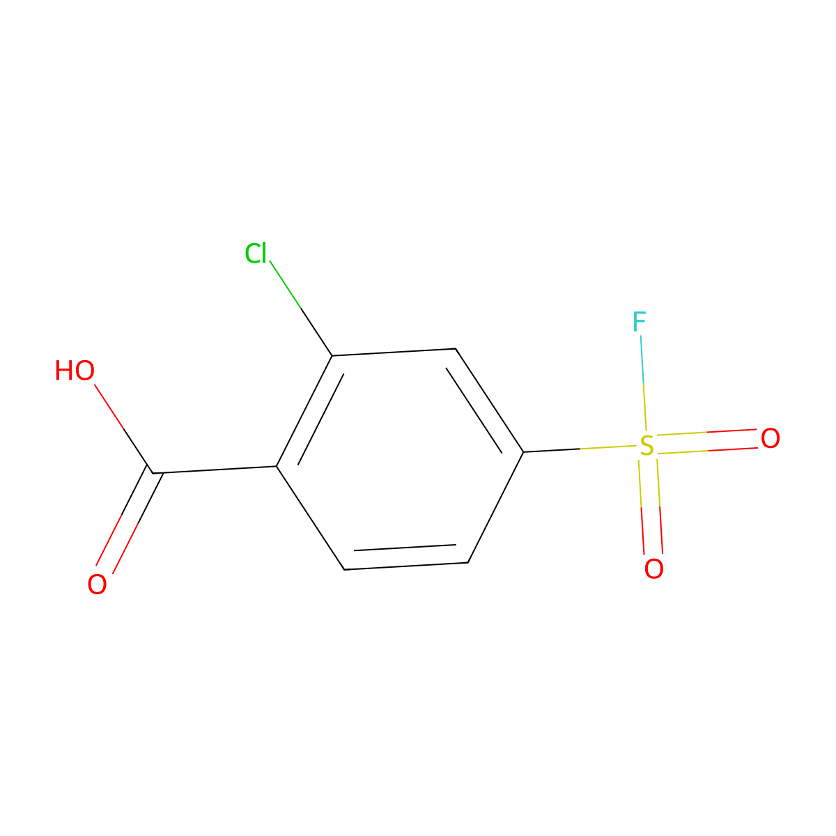 2-Chloro-4-(fluorosulfonyl)benzoic acid molecular structure, CAS 1934852-61-5