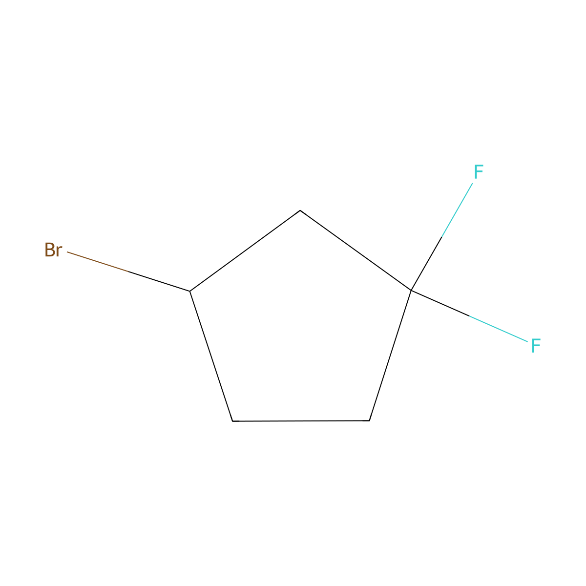 3-Bromo-1,1-difluorocyclopentane molecular structure, CAS 1934853-45-8