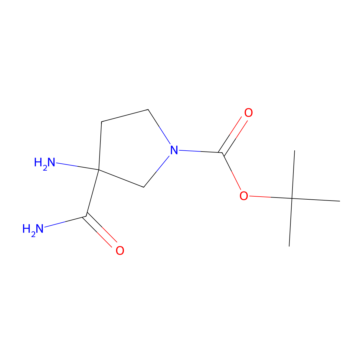 tert-Butyl 3-amino-3-carbamoylpyrrolidine-1-carboxylate molecular structure, CAS 1934856-64-0