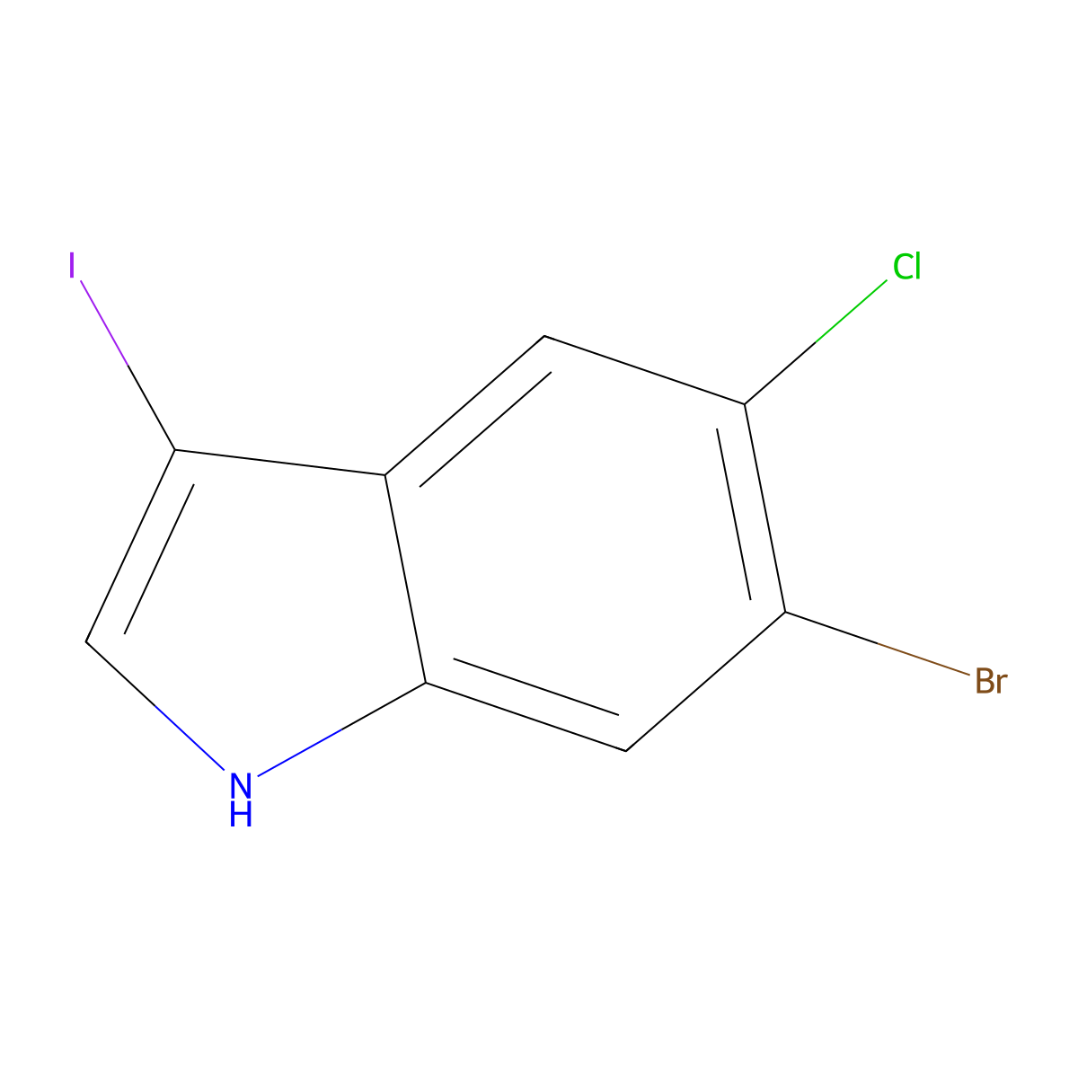 6-Bromo-5-chloro-3-iodo-1H-indole molecular structure, CAS 1934858-88-4