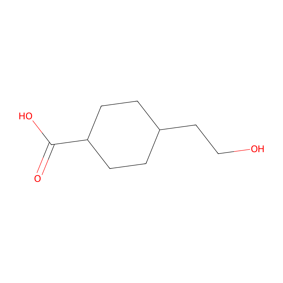 4-(2-Hydroxyethyl)cyclohexane-1-carboxylic acid molecular structure, CAS 1934862-21-1