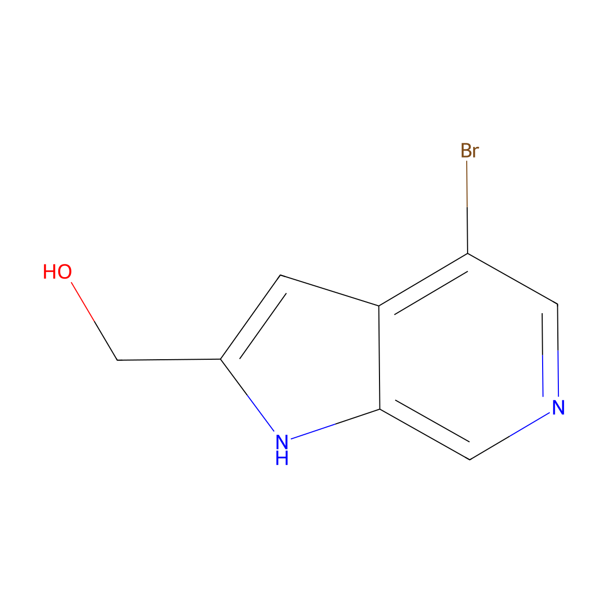 (4-Bromo-1H-pyrrolo[2,3-c]pyridin-2-yl)methanol molecular structure, CAS 1934862-45-9