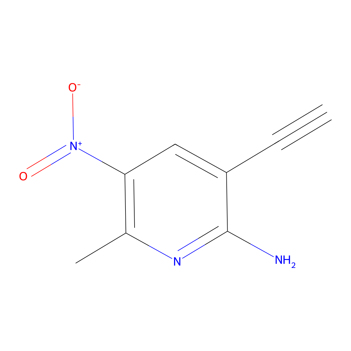 3-Ethynyl-6-methyl-5-nitropyridin-2-amine molecular structure, CAS 1934865-67-4