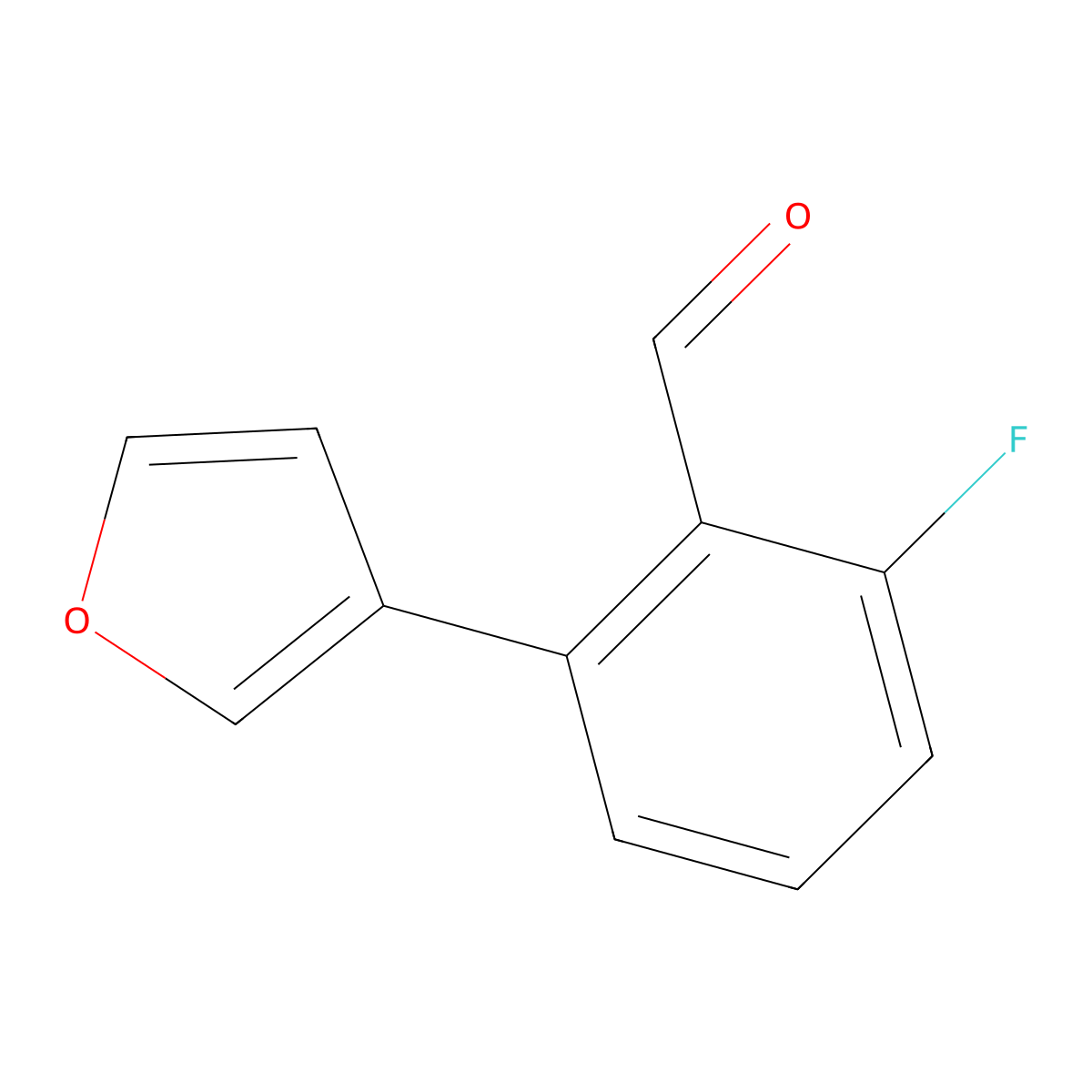 2-Fluoro-6-(furan-3-yl)benzaldehyde molecular structure, CAS 1934866-23-5