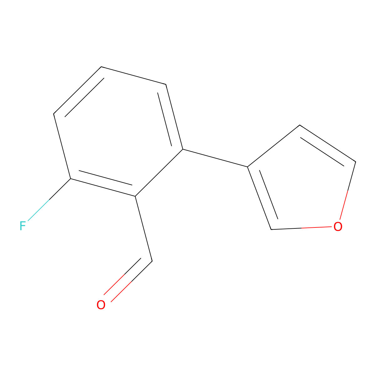 2-Fluoro-6-(furan-3-yl)benzaldehyde molecular structure, CAS 1934866-23-5