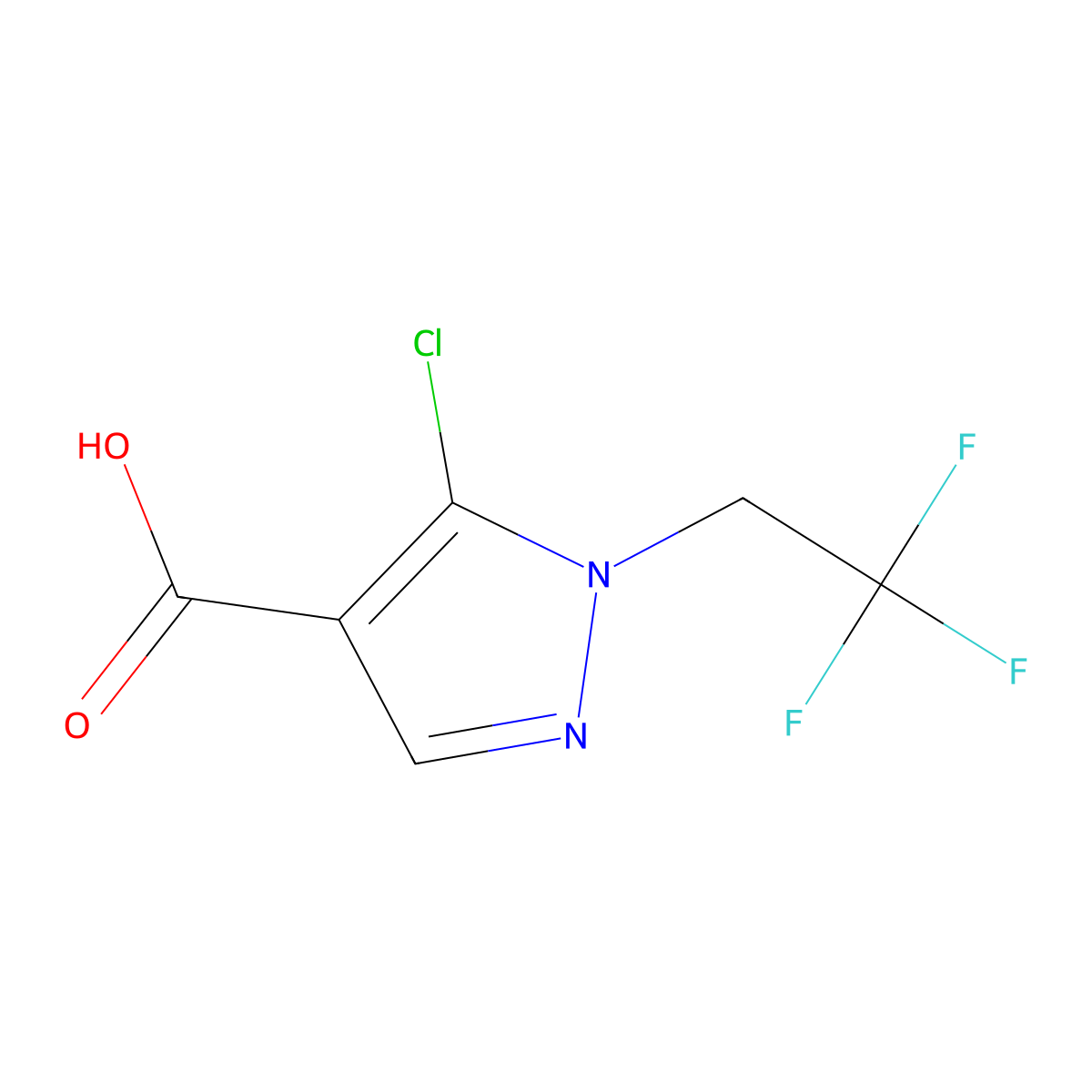5-Chloro-1-(2,2,2-trifluoroethyl)-1H-pyrazole-4-carboxylic acid molecular structure, CAS 1934870-34-4