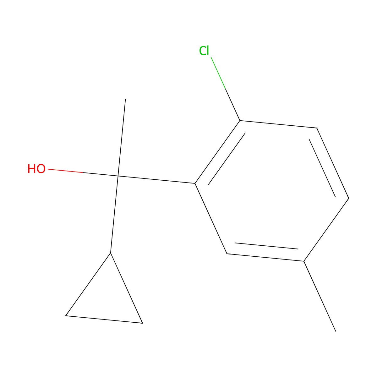 2-Chloro-alpha-cyclopropyl-alpha,5-dimethylbenzenemethanol molecular structure, CAS 1934872-29-3