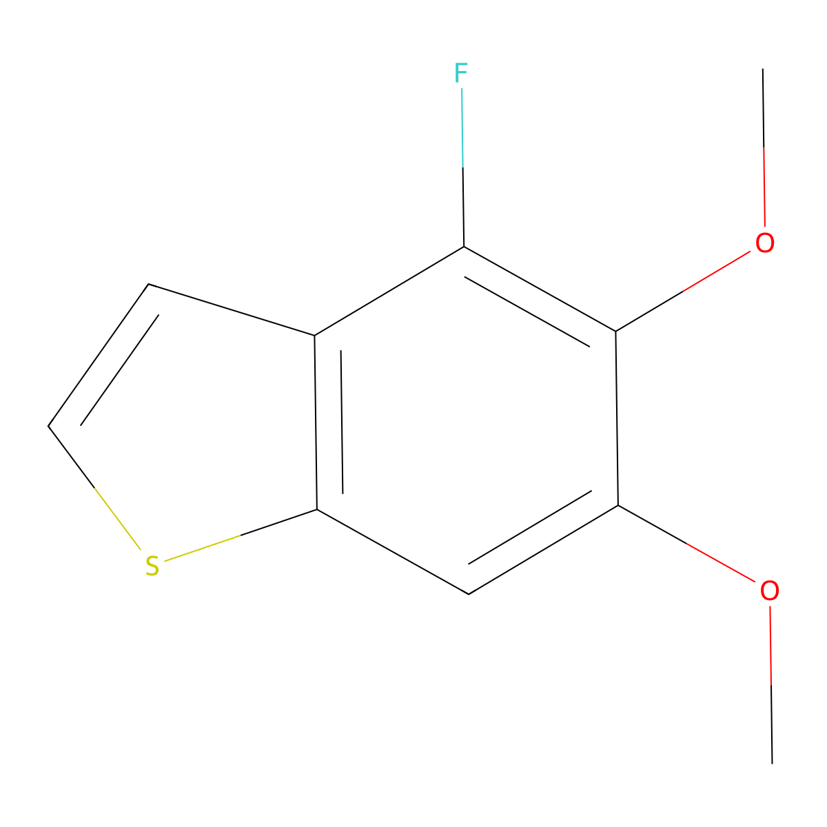 4-Fluoro-5,6-dimethoxy-benzothiophene molecular structure, CAS 1934872-99-7