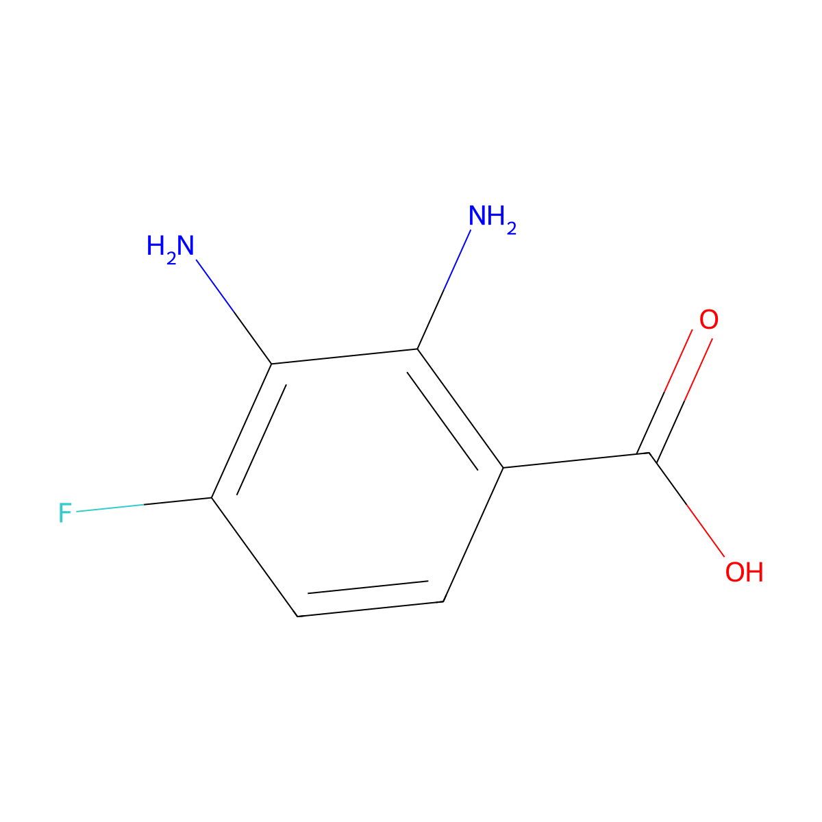 2,3-Diamino-4-fluorobenzoic acid molecular structure, CAS 1934878-68-8