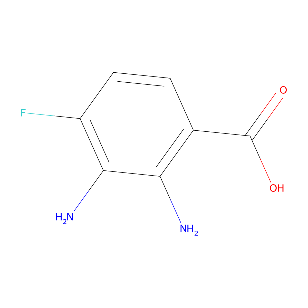 2,3-Diamino-4-fluorobenzoic acid molecular structure, CAS 1934878-68-8