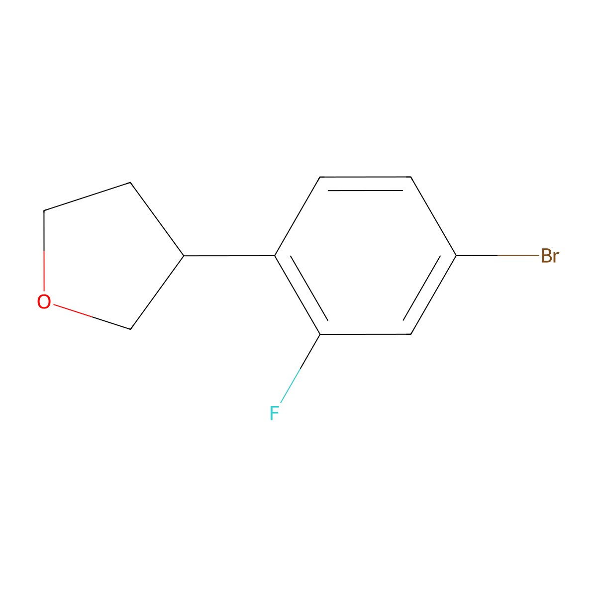 3-(4-Bromo-2-fluorophenyl)tetrahydrofuran molecular structure, CAS 1934881-99-8