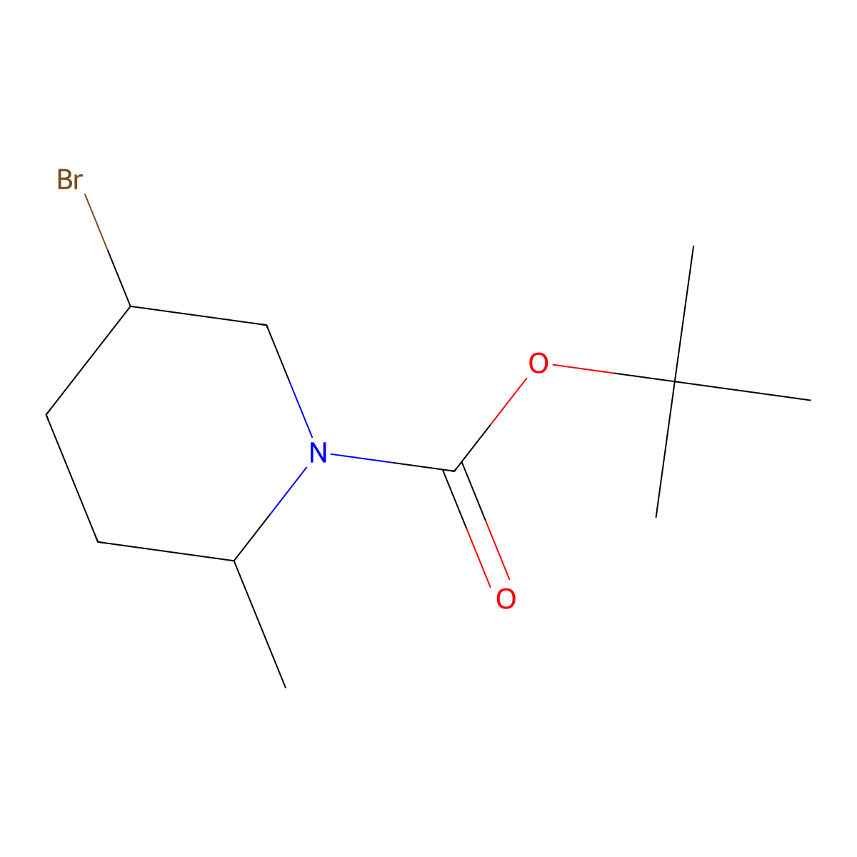 Tert-butyl 5-bromo-2-methylpiperidine-1-carboxylate molecular structure, CAS 1934883-66-5