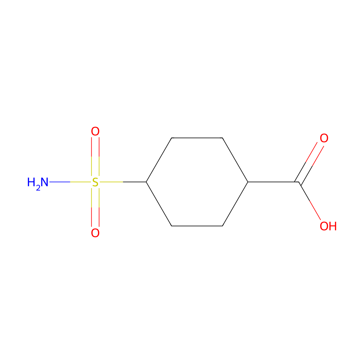 4-Sulfamoylcyclohexane-1-carboxylic acid molecular structure, CAS 1934886-10-8