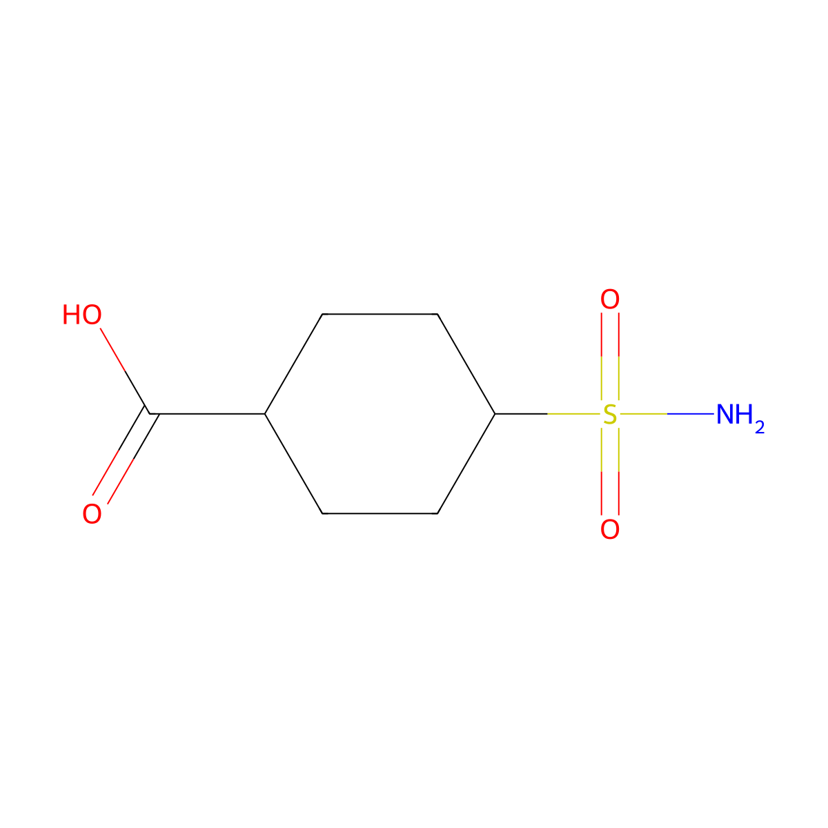 4-Sulfamoylcyclohexane-1-carboxylic acid molecular structure, CAS 1934886-10-8