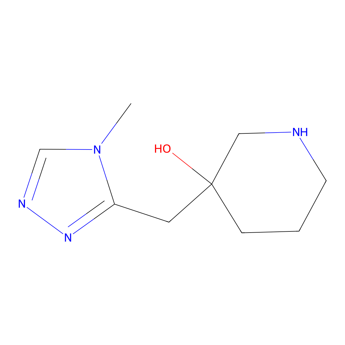 3-[(4-Methyl-4H-1,2,4-triazol-3-yl)methyl]piperidin-3-ol molecular structure, CAS 1934890-74-0