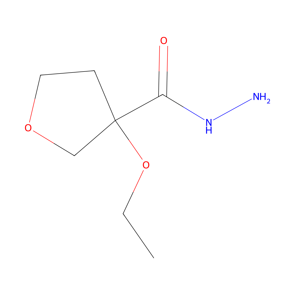 3-Ethoxyoxolane-3-carbohydrazide molecular structure, CAS 1934892-64-4